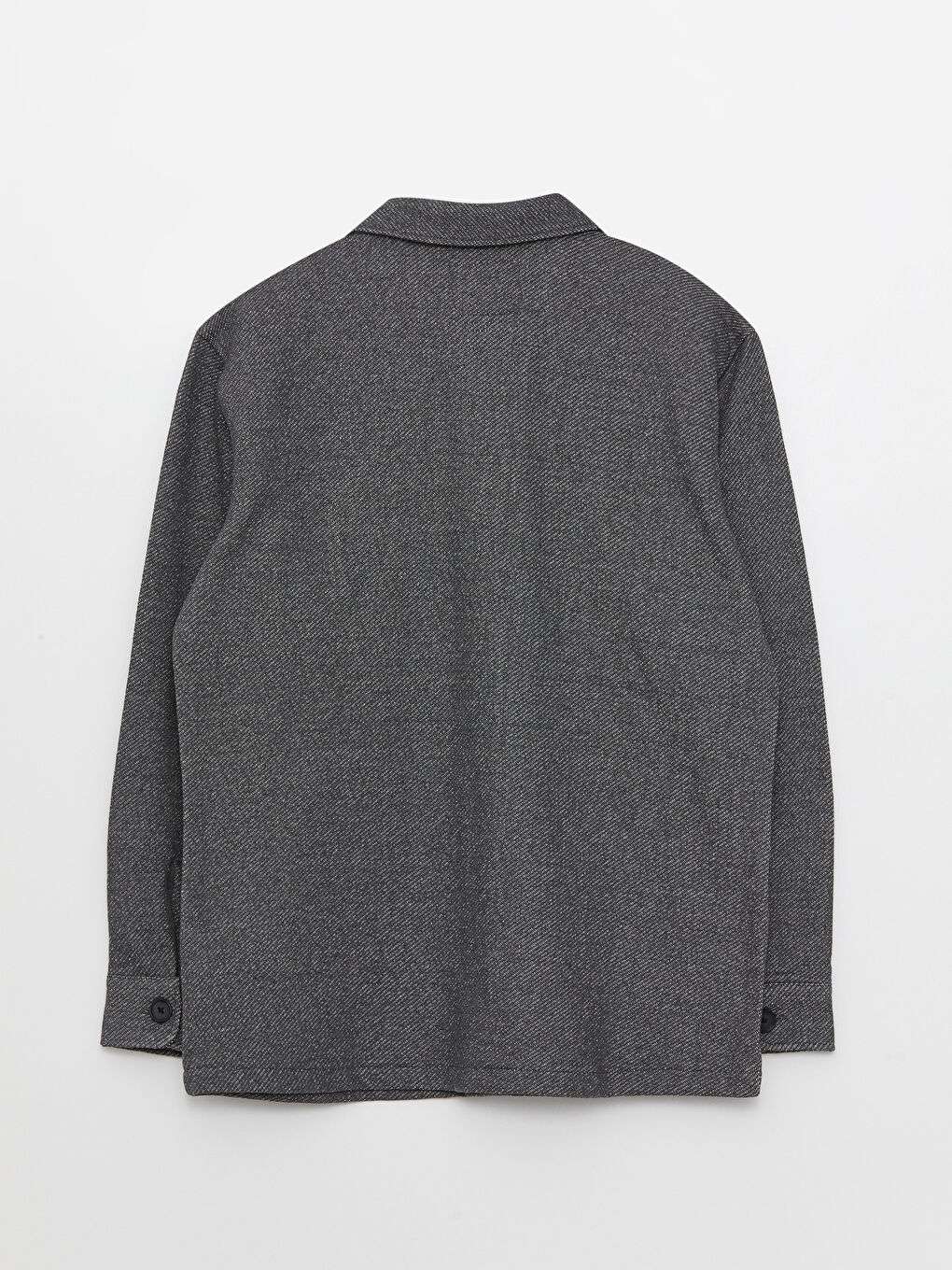 Gri Rahat Kalıp Uzun Kollu Erkek Gömlek Ceket-6
