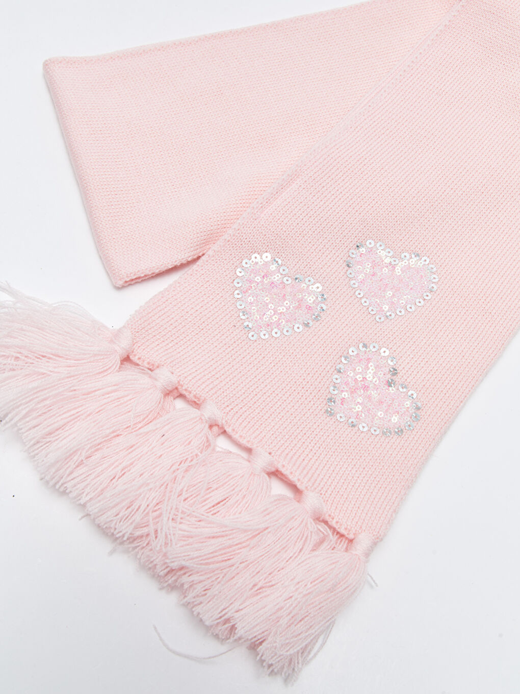 Paillettenbesticktes Mädchen-Kind-Schal-, Mützen- und Handschuh-Set-1