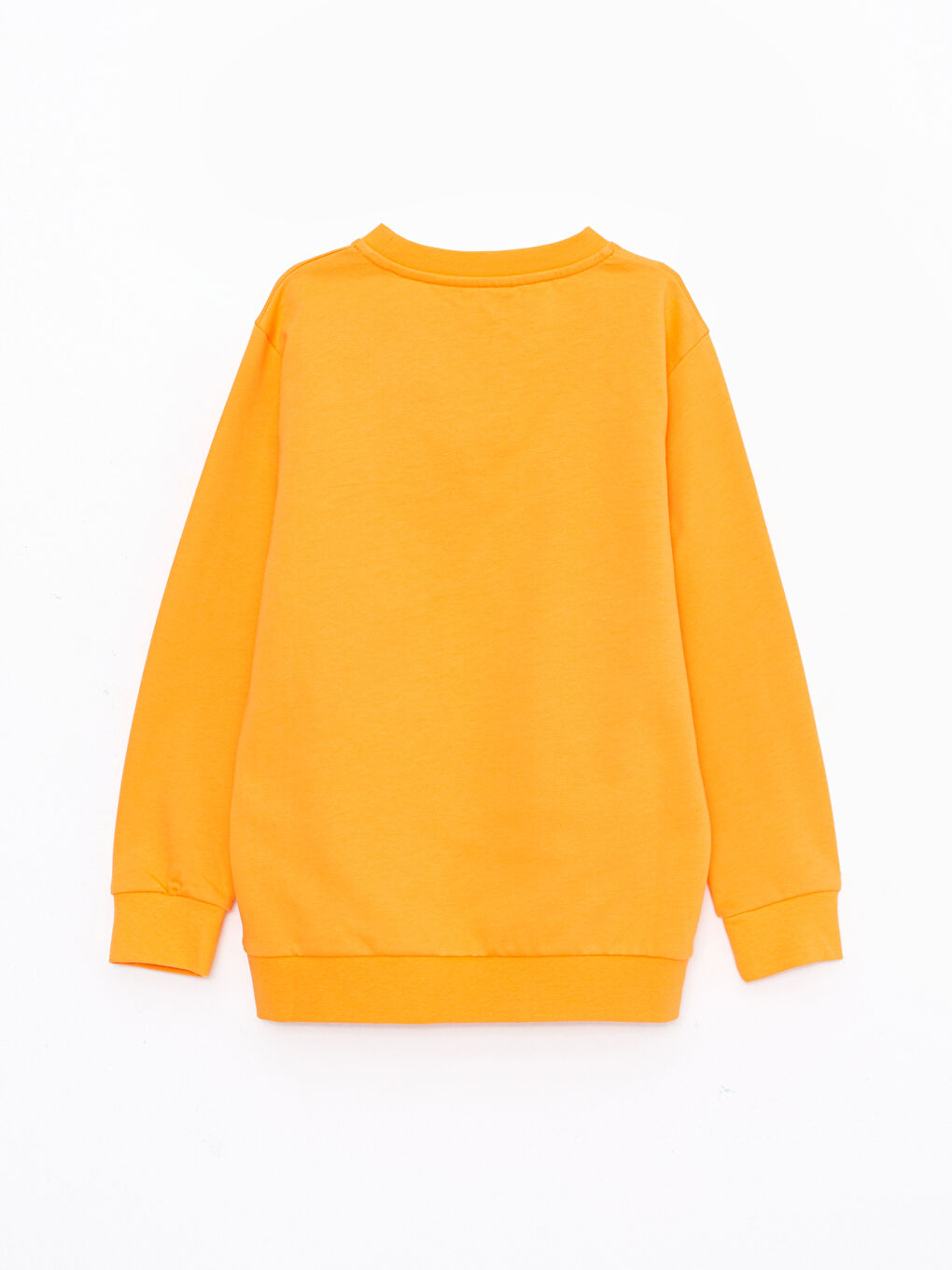 Turuncu Bisiklet Yaka Kral Şakir Baskılı Uzun Kollu Erkek Çocuk Sweatshirt-1