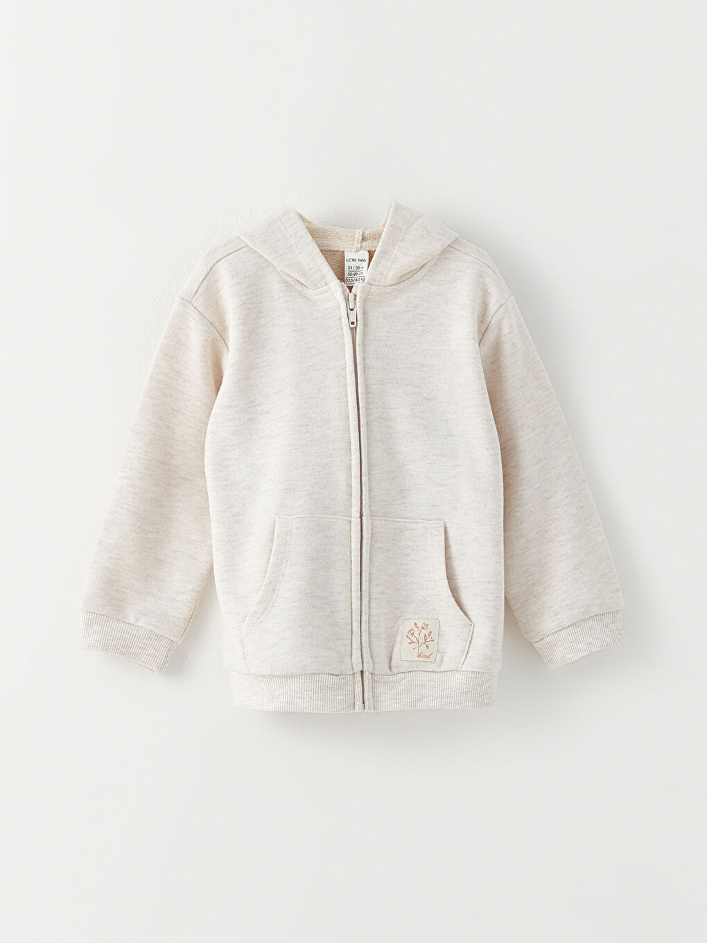 Hooded Long Sleeve Basic Baby Girl Zippered Sweatshirt