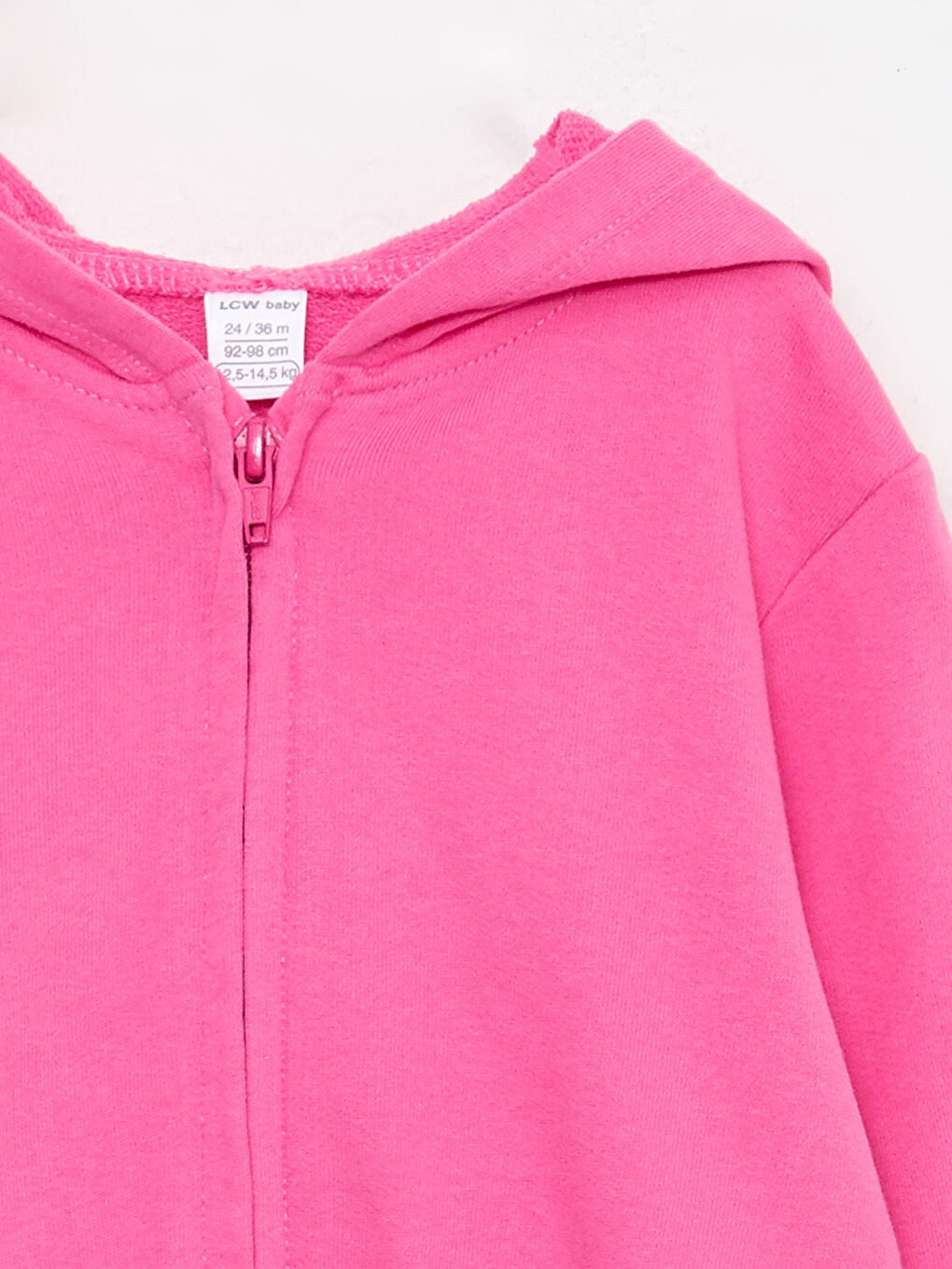 LCW baby Hooded Long Sleeve Basic Baby Girl Zippered Sweatshirt -W2BA13Z1-GSF