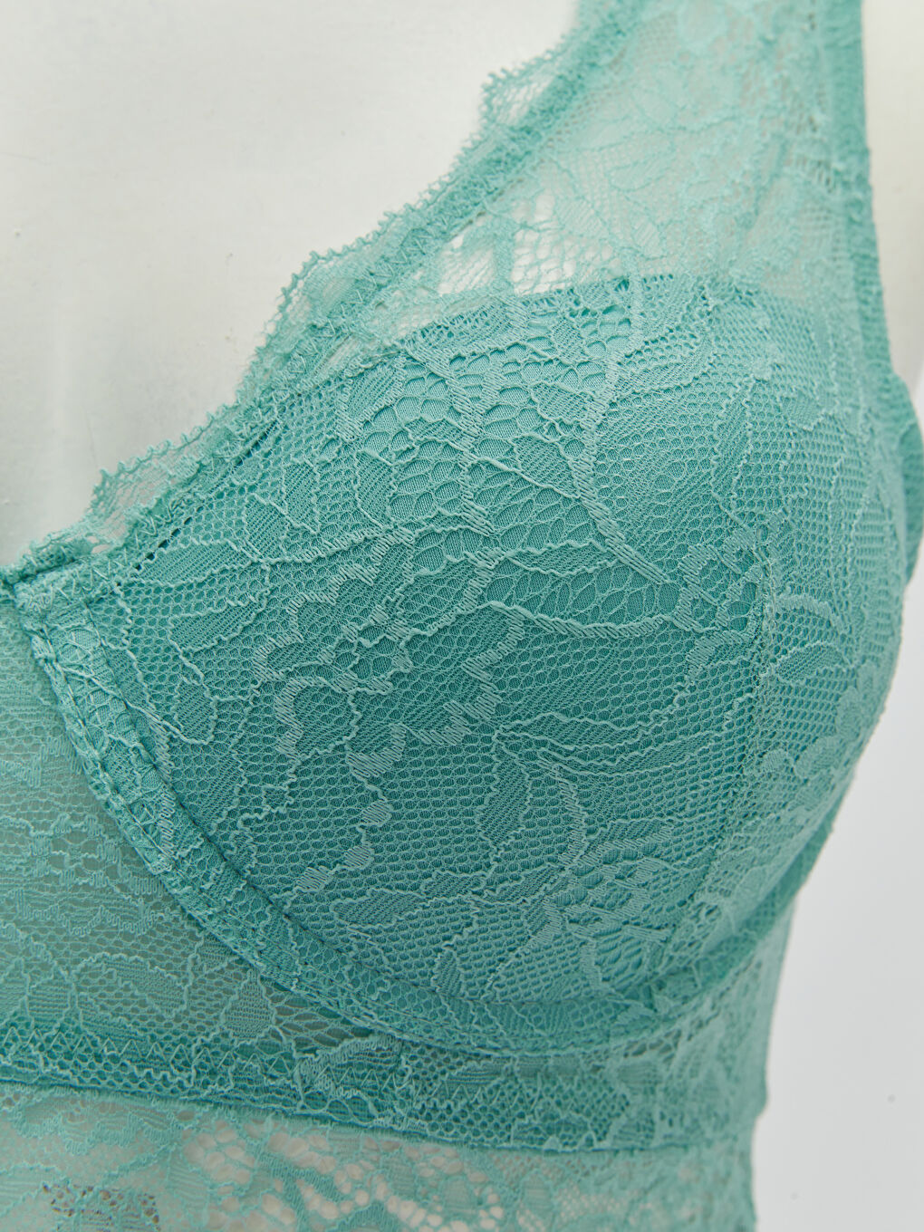 LCW DREAM Pastel Yeşil Balenli Yarım Dolgulu Dantelli Bralet - 2