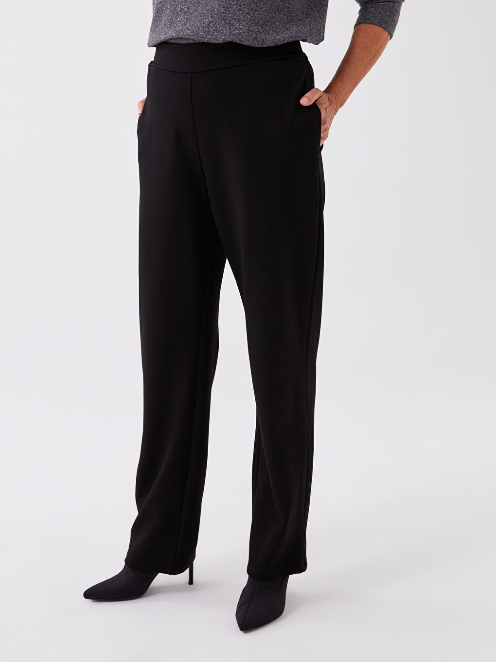 Women's Standard Fit Plain Trousers-6