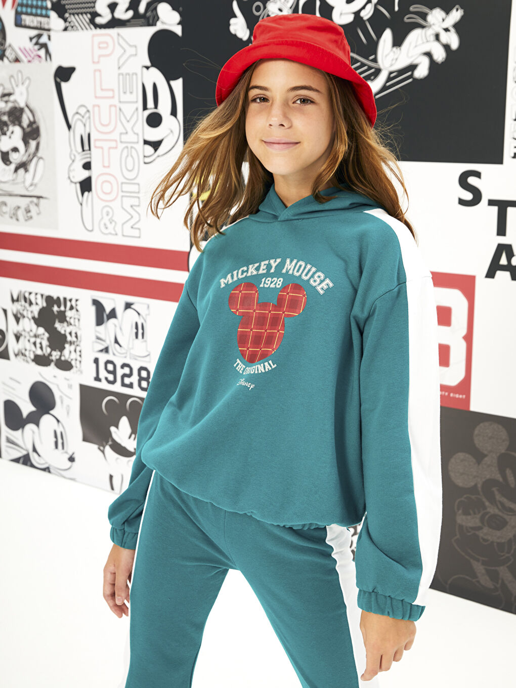 Ensemble Sweat-Shirt à Capuche et Pantalon de Survêtement à Manches Longues Imprimé Mickey Mouse Fille-4