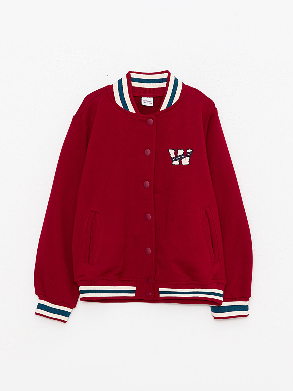 Cardigan Fete cu Mâneci Lungi Brodat și Guler Colegiu