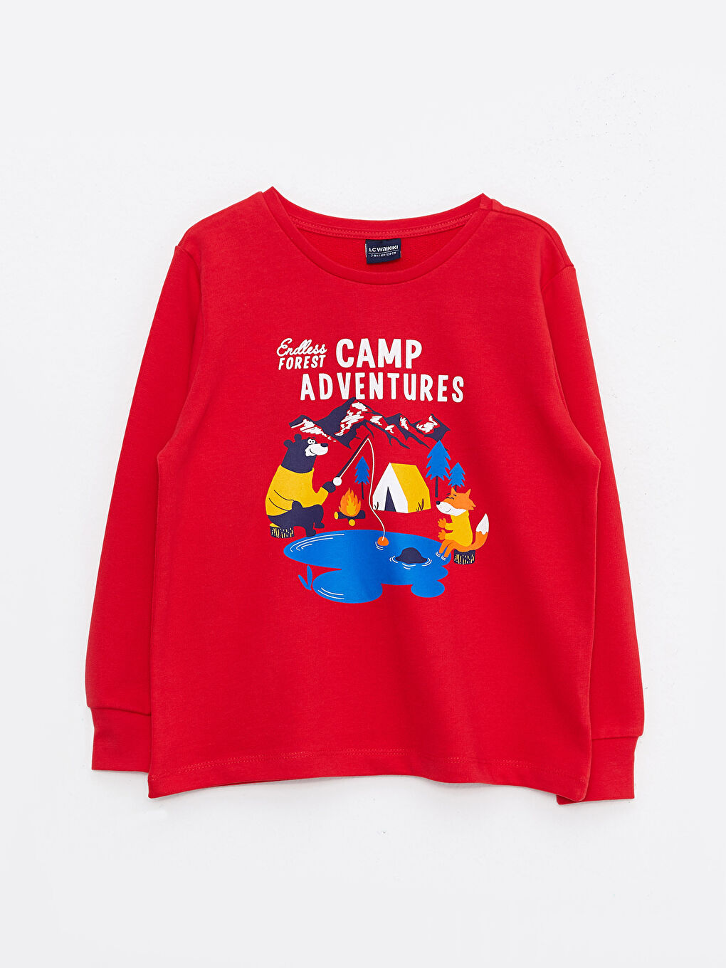 LCW Kids سێتی بیجامە قۆڵ درێژ چاپکراو یەخه‌ خڕ بۆ کوڕان -W2BA88Z4-HNK