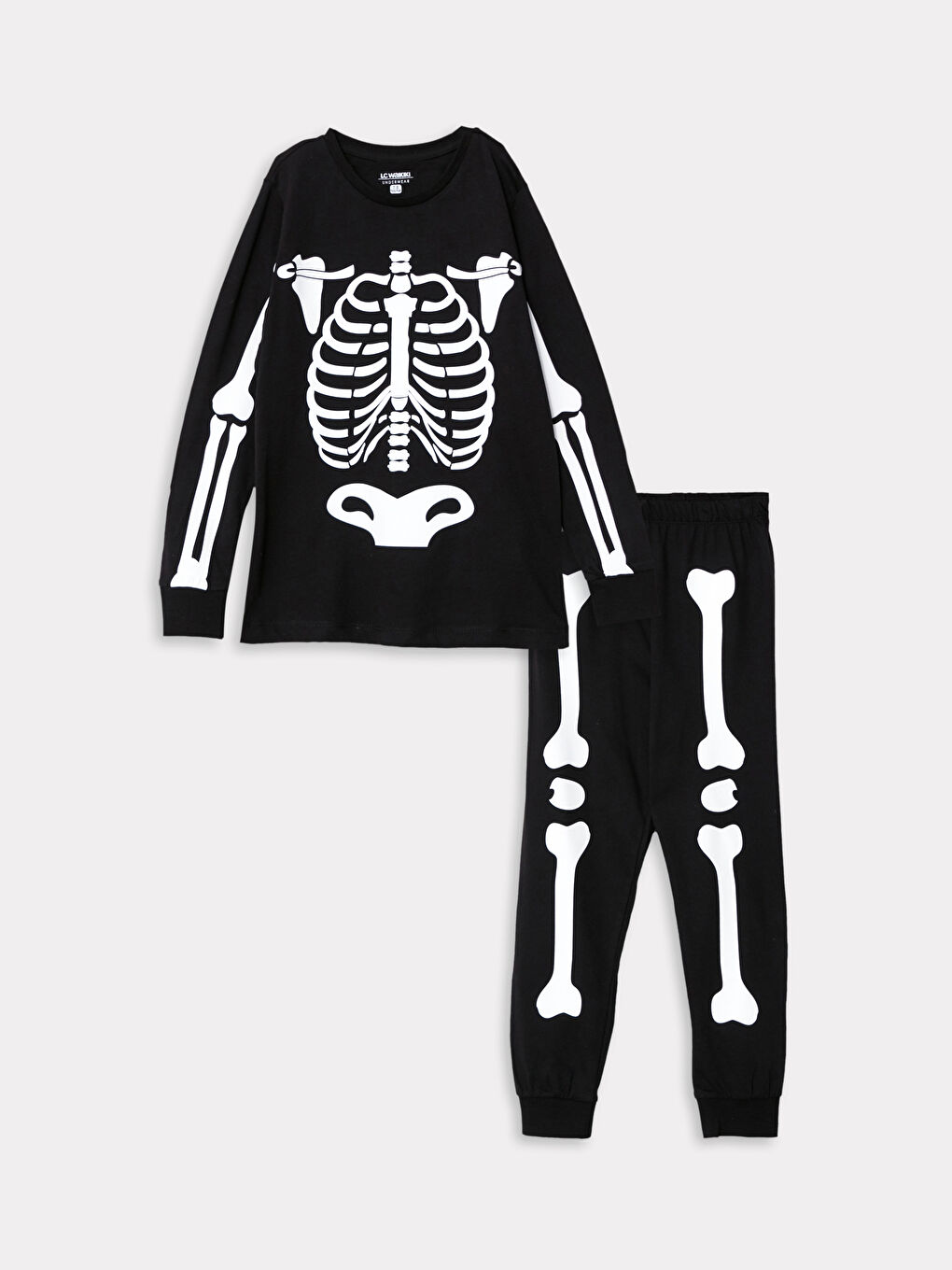LCW Kids Crew Neck Printed Long Sleeve Boys' Pyjama Set -W2BB01Z4-CVL