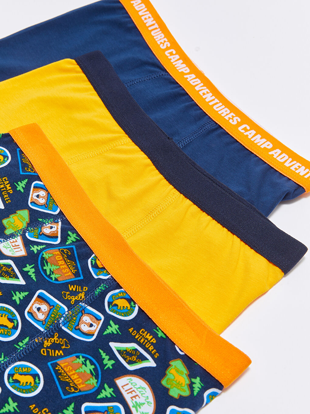 Lacivert Baskılı Pamuklu Erkek Çocuk Boxer 3'lü-2