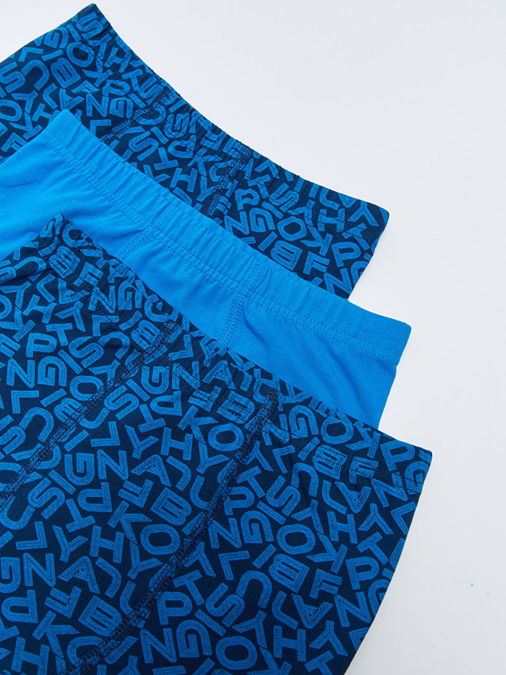 Lacivert Baskılı Pamuklu Erkek Çocuk Boxer 3'lü-2