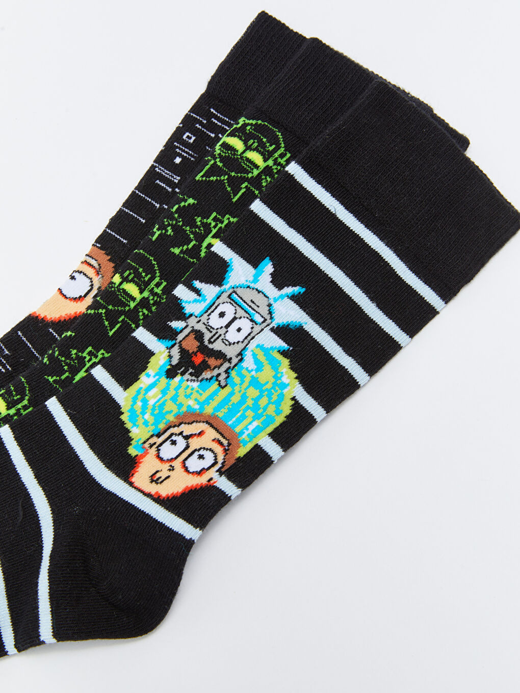 Karışık Rick and Morty Baskılı Erkek Soket Çorap 3'lü-2