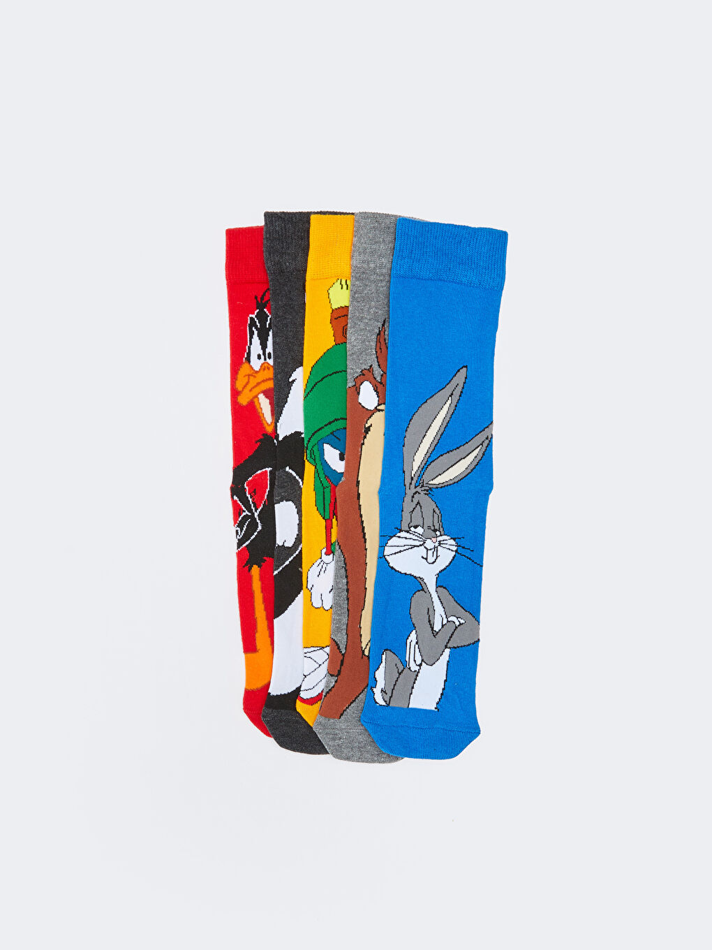 Karışık Bugs Bunny Erkek Baskılı Soket Çorap  5'li-2