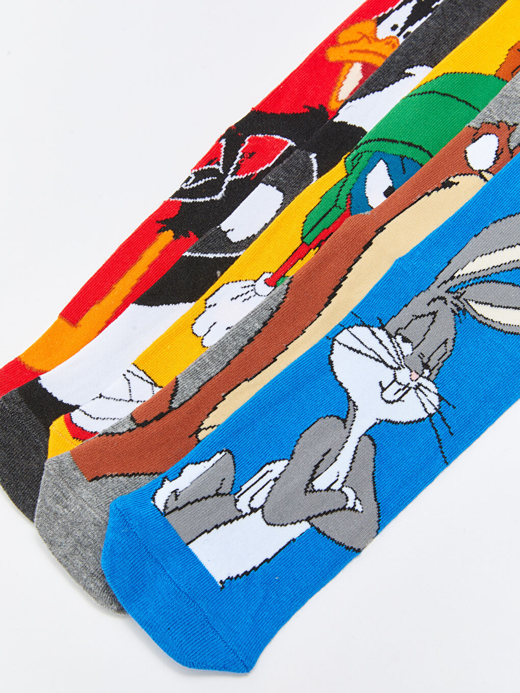 Karışık Bugs Bunny Erkek Baskılı Soket Çorap  5'li-3