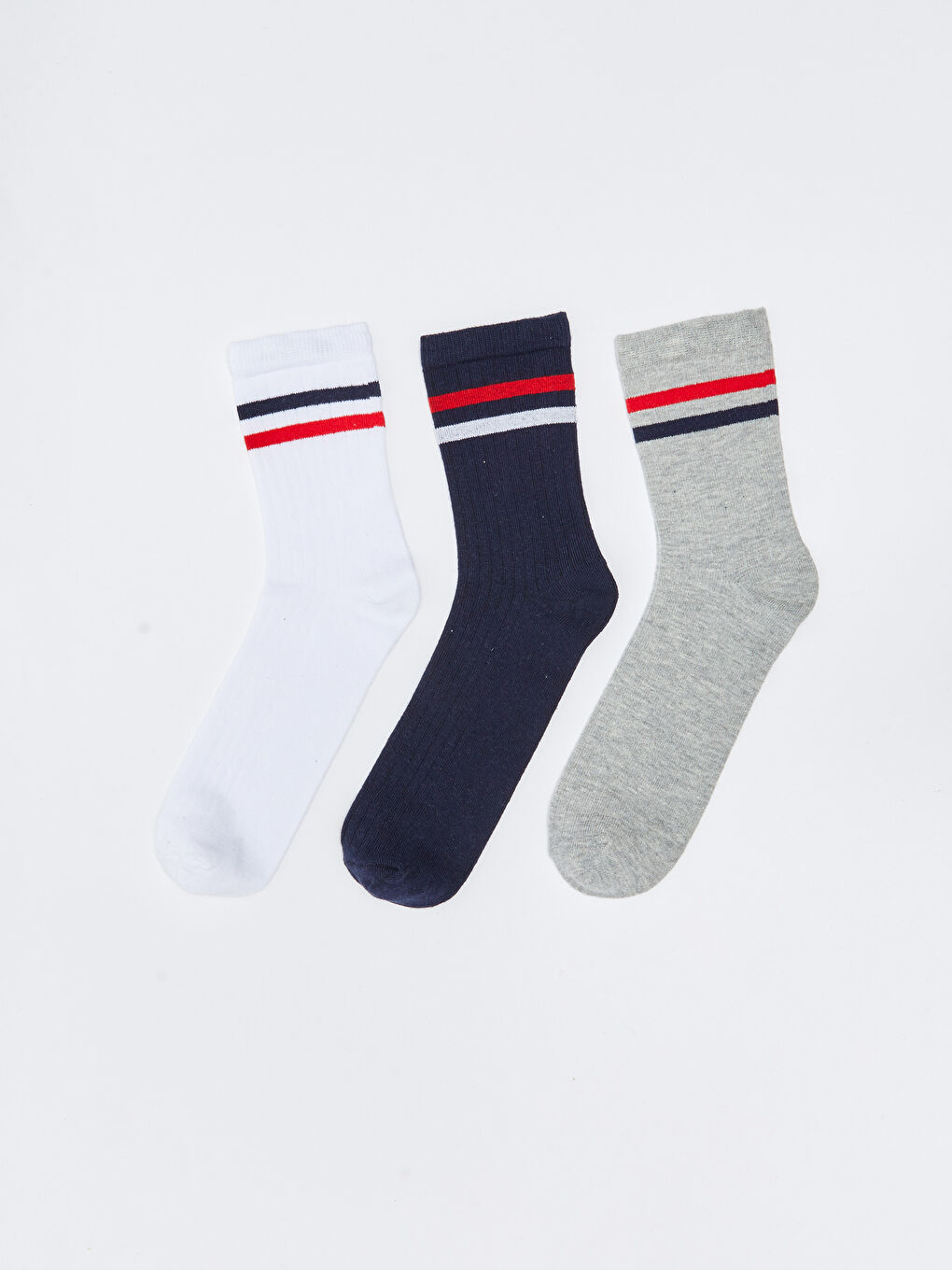 Gestreifte Knöchelsocken für Herren 3er-Pack-1