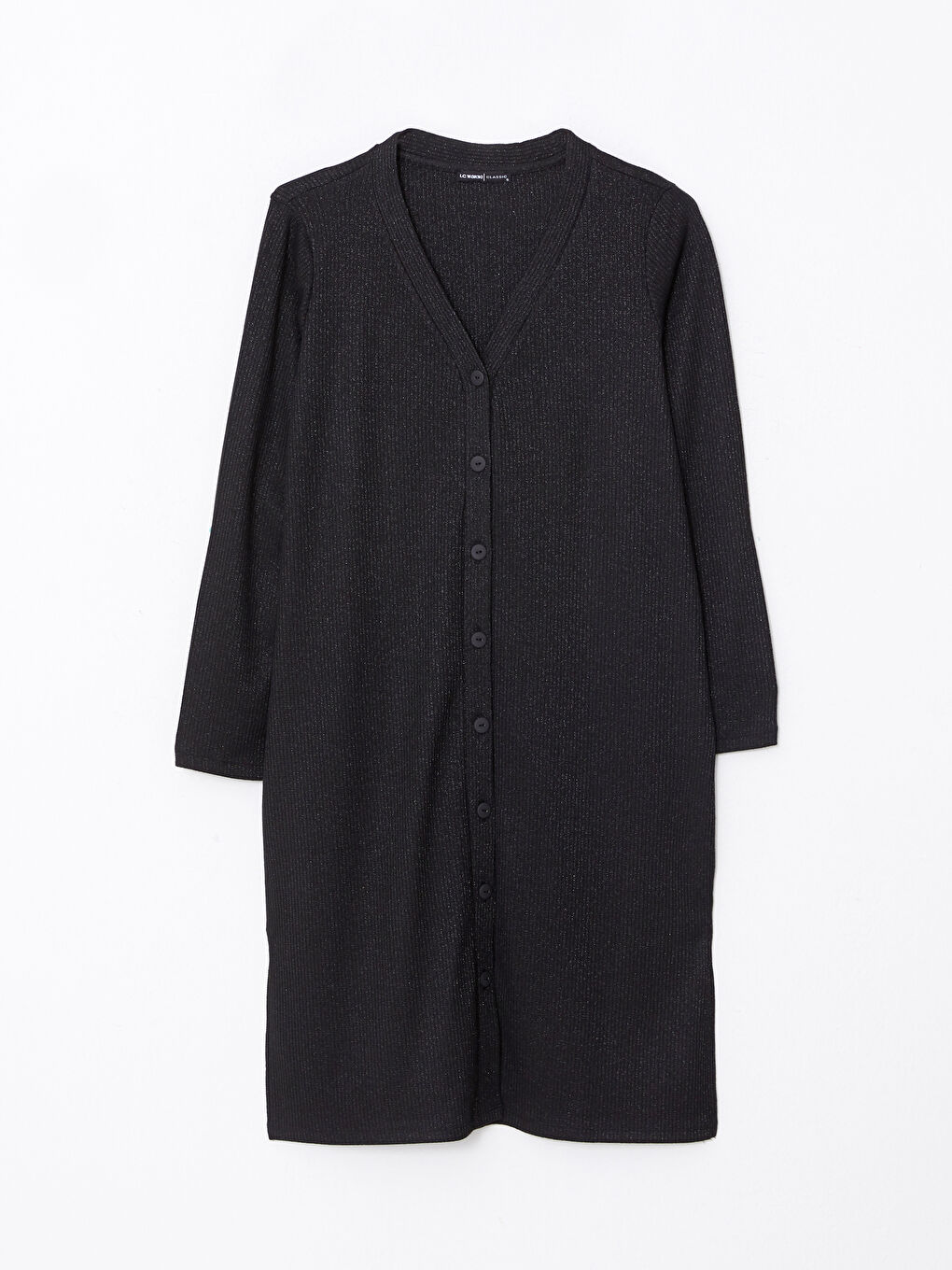 V-Neck Plain Long Sleeve Women's Cardigan-5