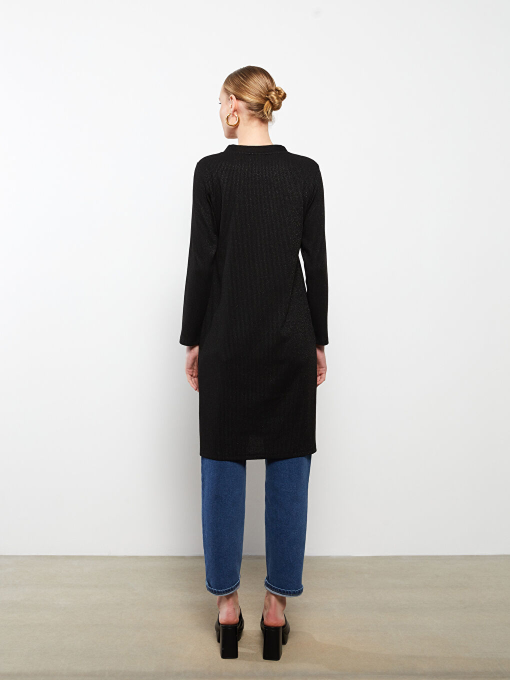 V-Neck Plain Long Sleeve Women's Cardigan-4