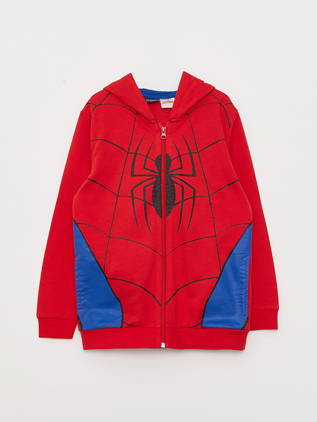 LCW Kids Kapüşonlu Spider-Man Baskılı Uzun Kollu Erkek Çocuk Fermuarlı Sweatshirt