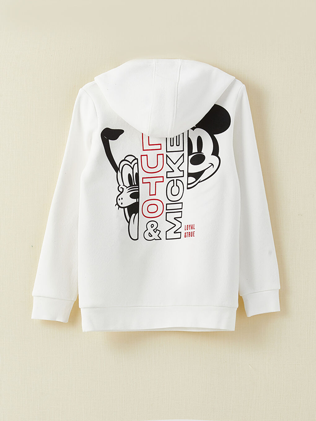 Hooded Mickey Mouse Printed Long Sleeve Boys' Sweatshirt-1