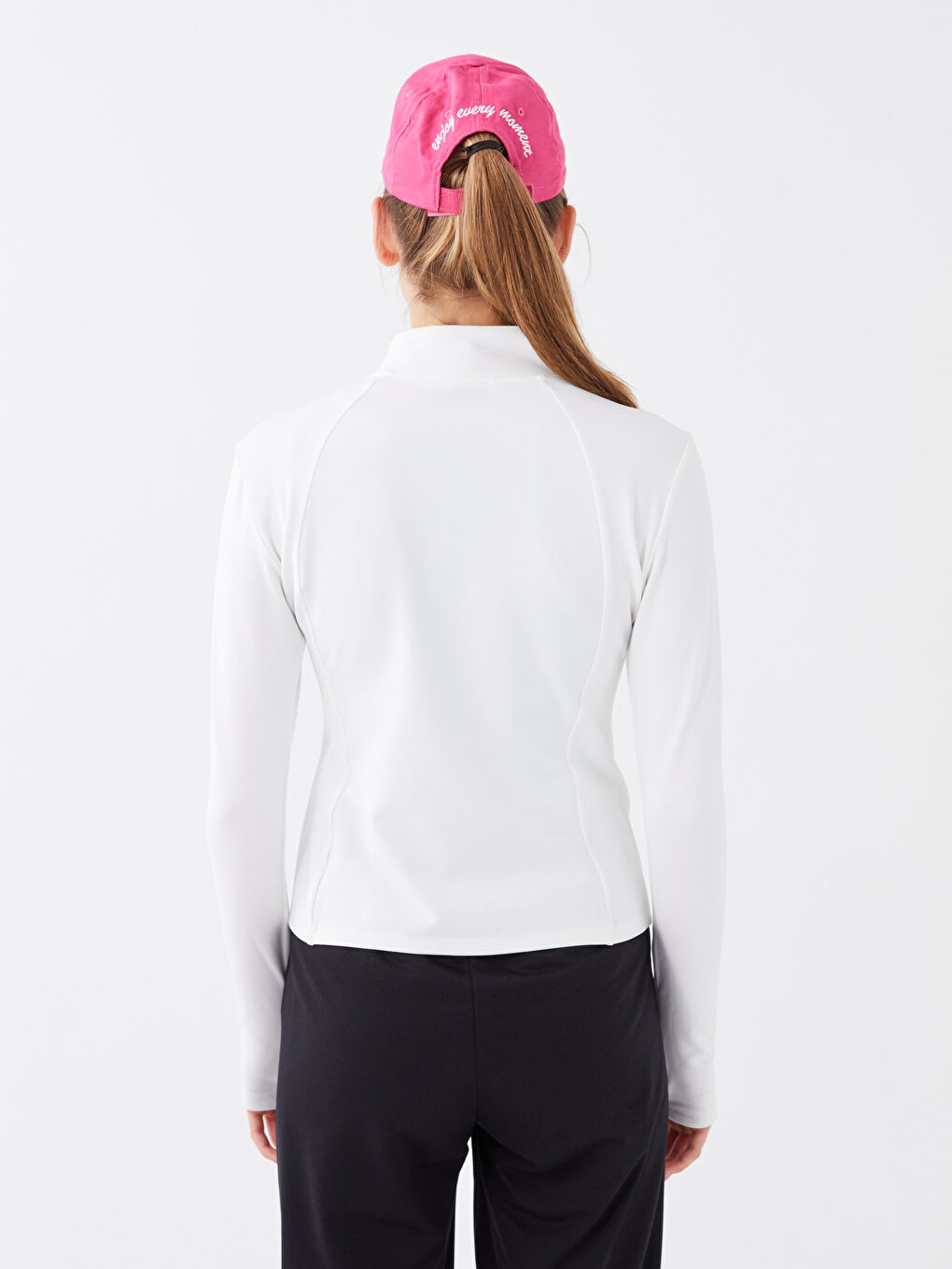 Ekru Dik Yaka Kadın Spor Hırka-4