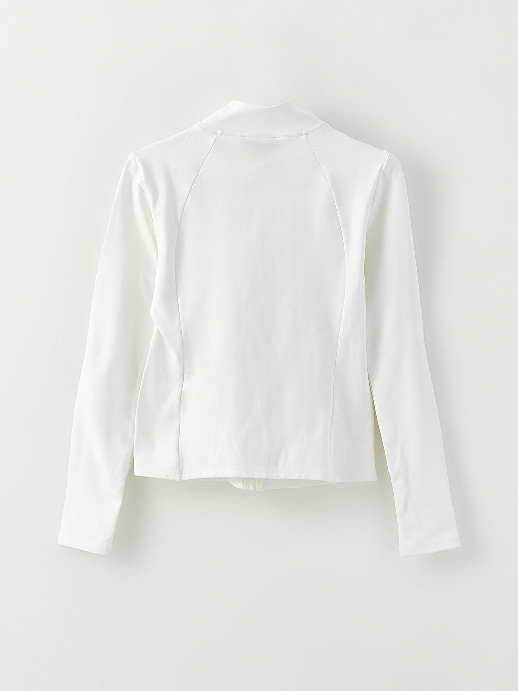 Ekru Dik Yaka Kadın Spor Hırka-6