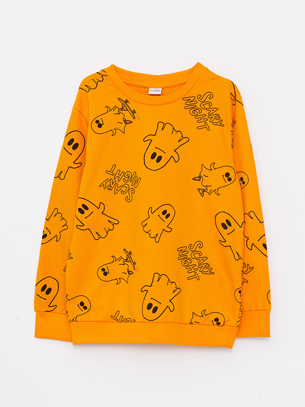 Siyah Bisiklet Yaka Baskılı Uzun Kollu Erkek Çocuk Sweatshirt ve Eşofman Altı-1