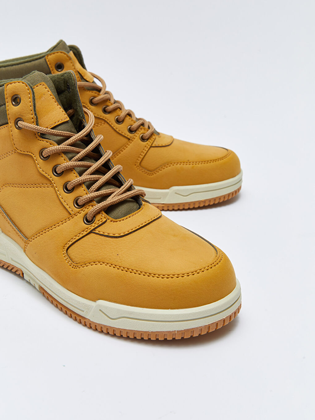 Kahverengi Bağcıklı Erkek Bilek Boy Spor Ayakkabı-2