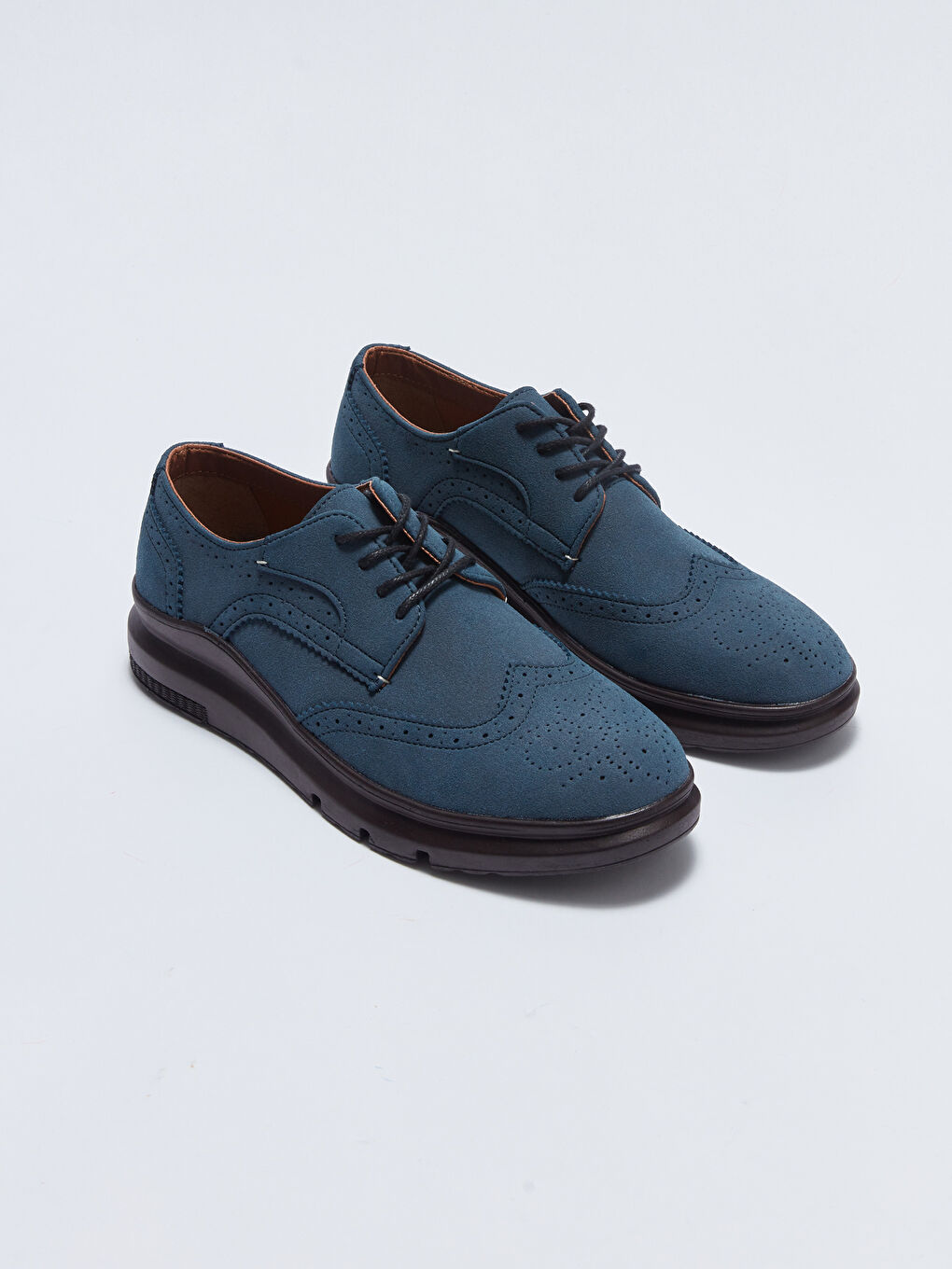 Lacivert Bağcıklı Dekoratif Dikişli Erkek Klasik Ayakkabı