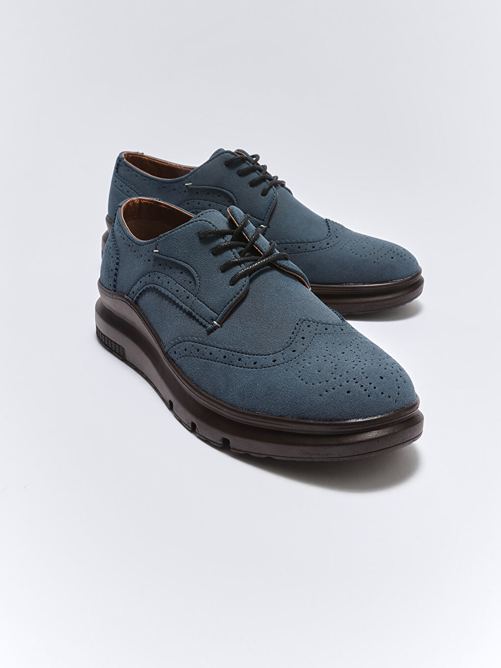 Lacivert Bağcıklı Dekoratif Dikişli Erkek Klasik Ayakkabı-2