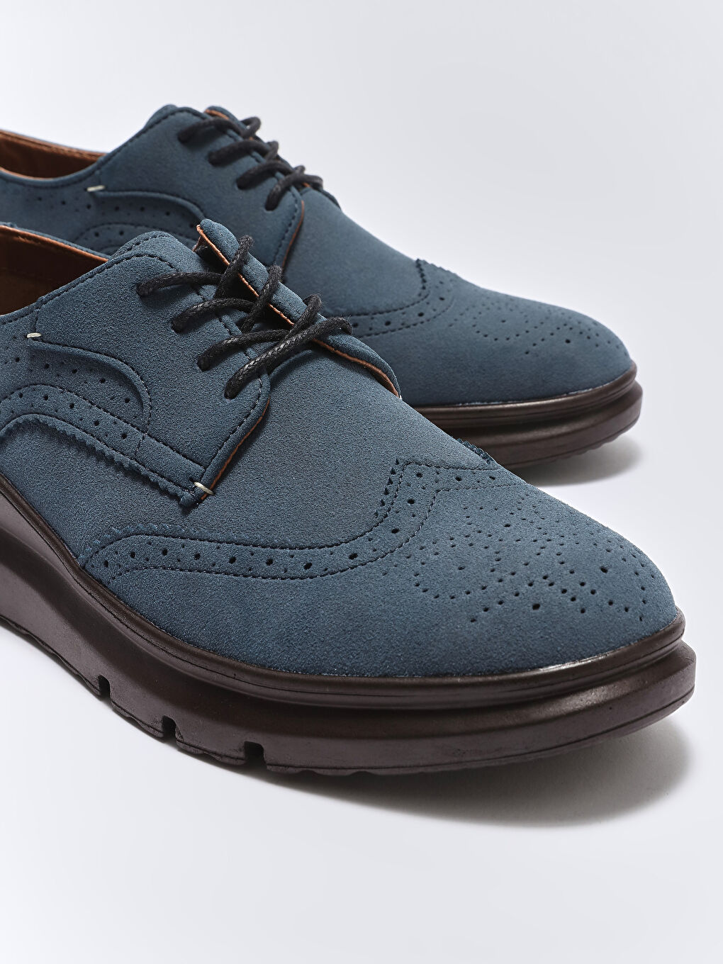 Lacivert Bağcıklı Dekoratif Dikişli Erkek Klasik Ayakkabı-3