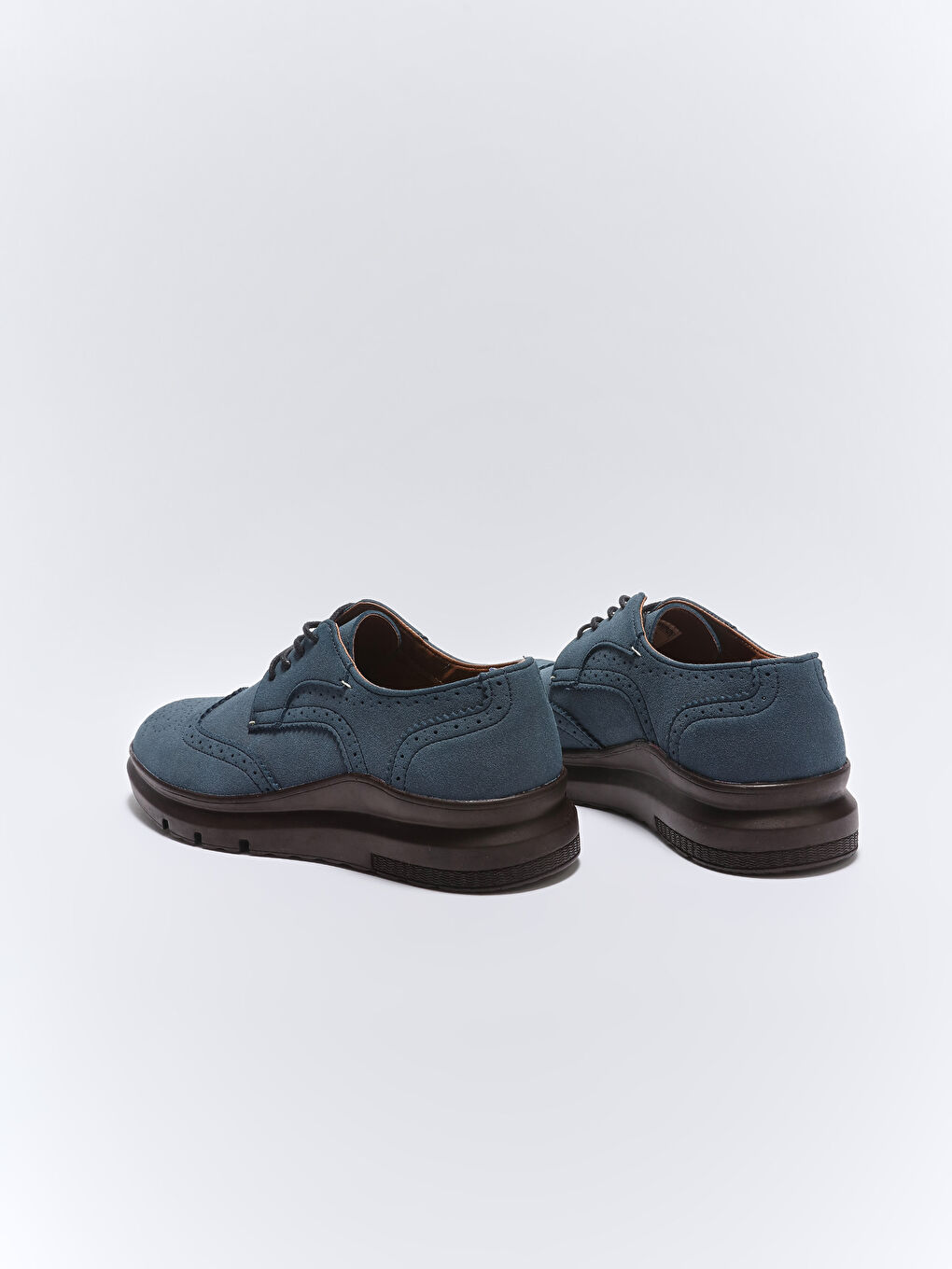 Lacivert Bağcıklı Dekoratif Dikişli Erkek Klasik Ayakkabı-4