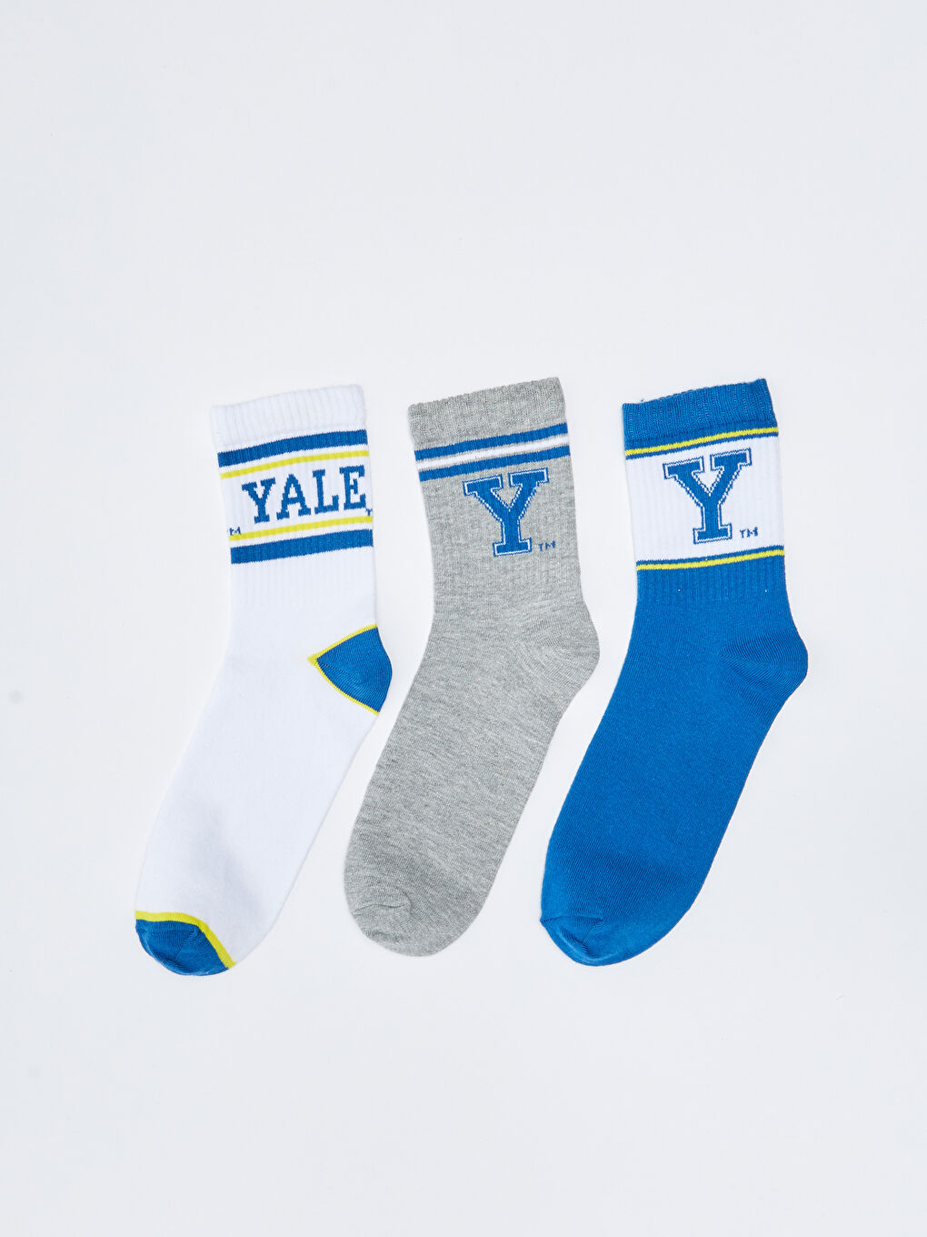 Yale University Printed Men's Cleat Socks 3 Pack-1