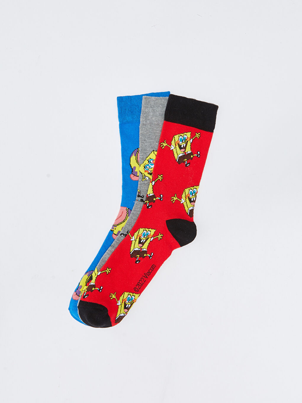 Karışık Sünger Bob Baskılı Soket Çorap 3'lü-2