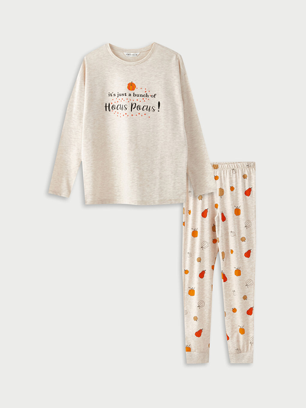 LCW Young Crew Neck Printed Long Sleeve Women's Pyjama Set -W2BC60Z8-DCY