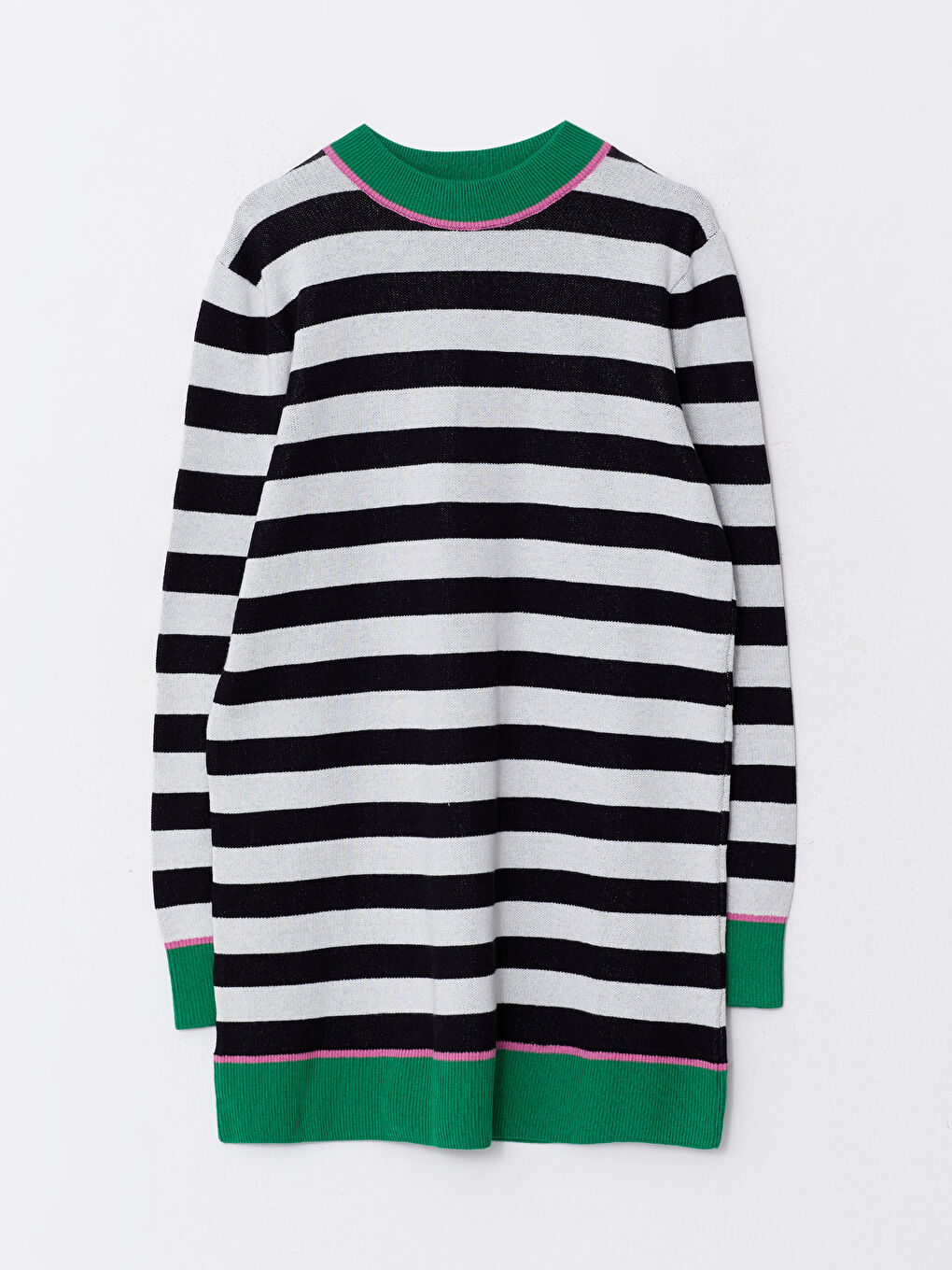 Crew Neck Striped Long Sleeve Women's Tunic-4