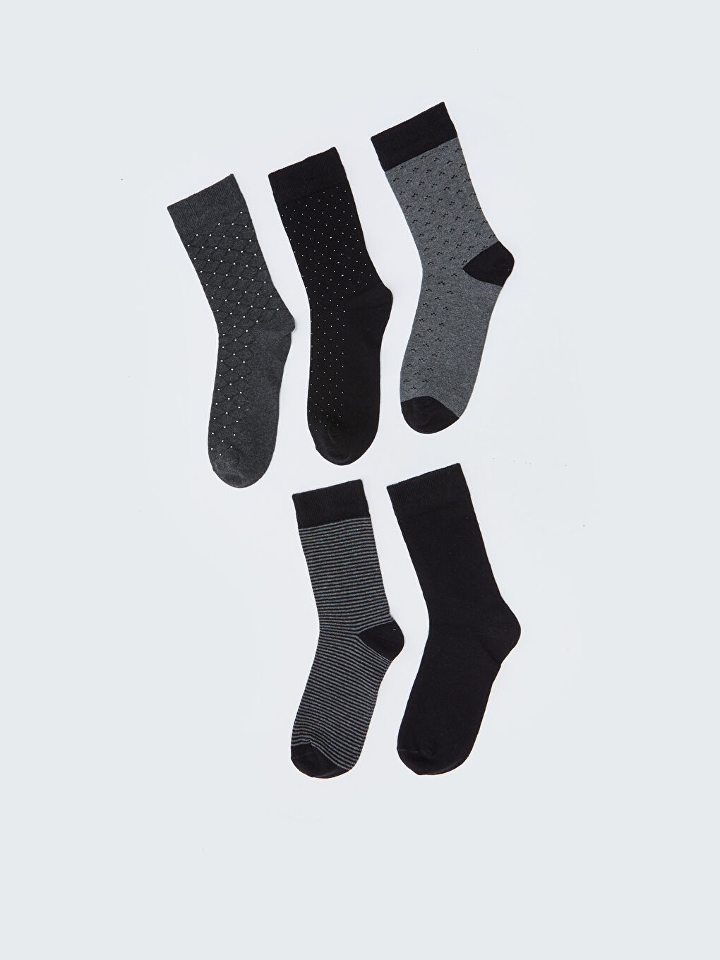 LCW ACCESSORIES Patterned Men's Ankle Socks 5 Pack -W2BC92Z8-K00