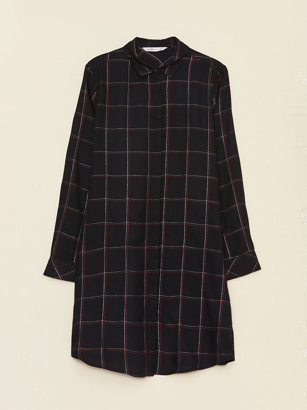 Plaid Long Sleeve Women's Shirt Tunic-4