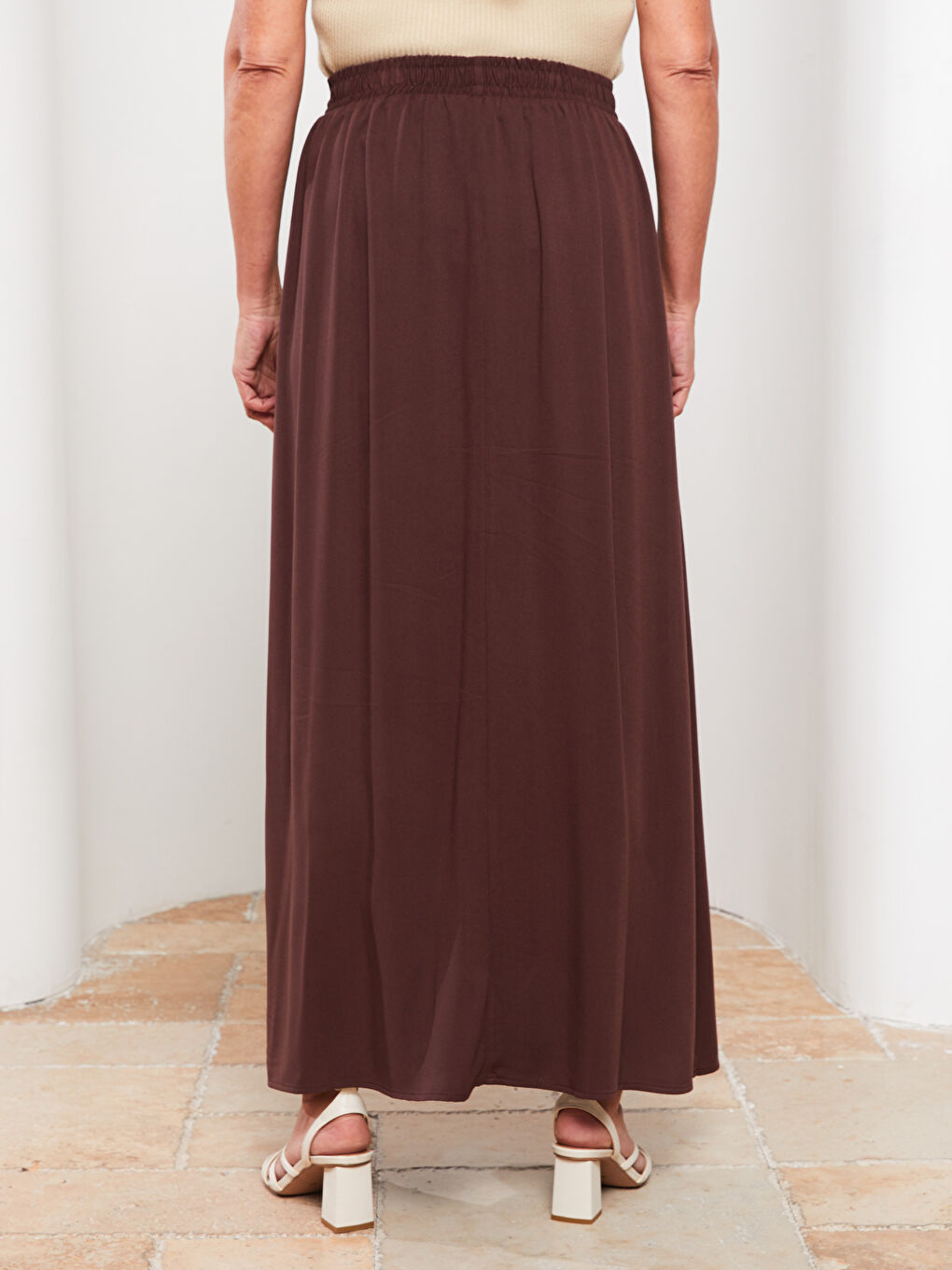LCW Grace Elastischer Bund Gerade A-Linie Viskose Rock für Damen -W2BC98Z8-L0C