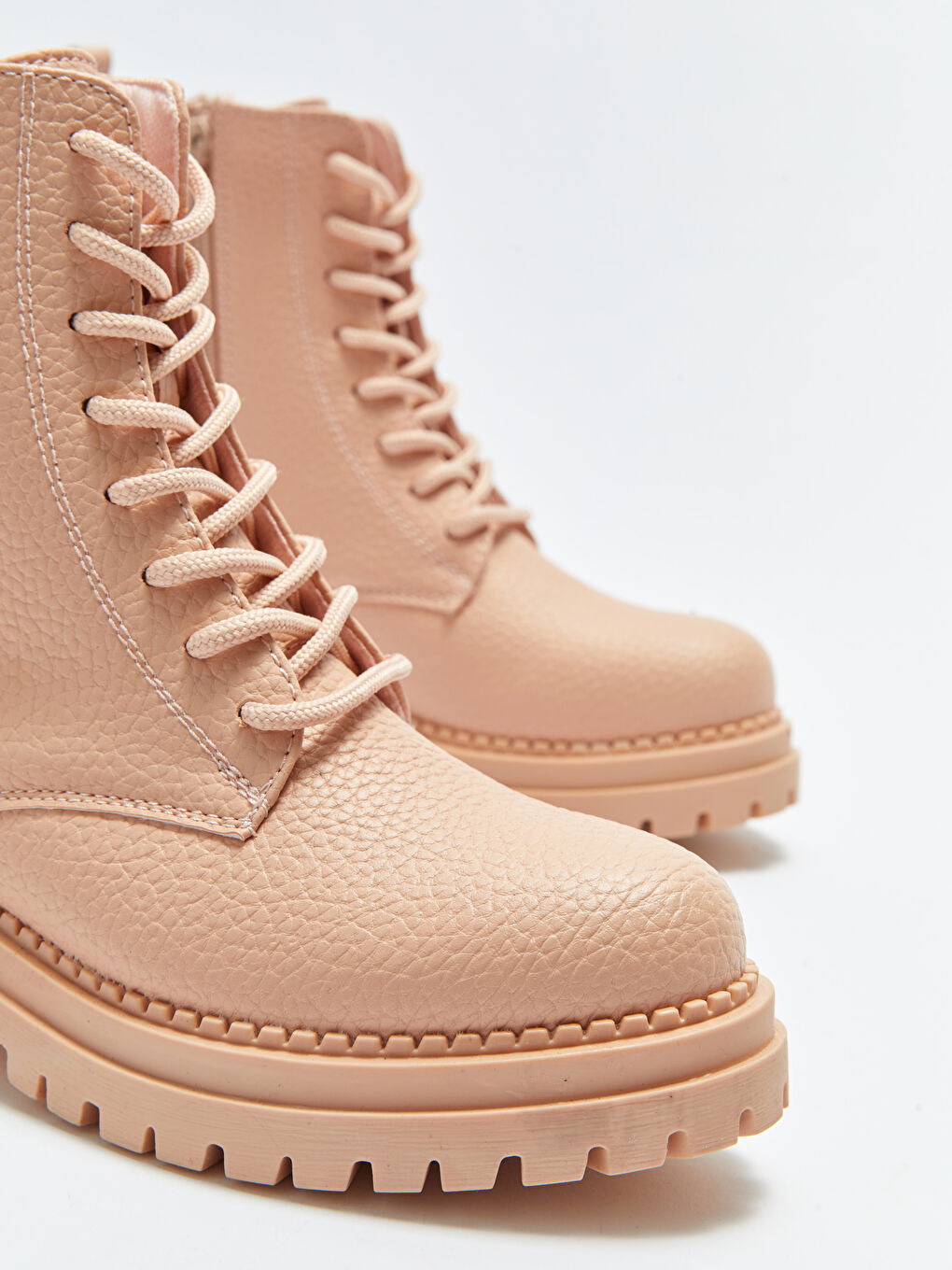 Bottes en Similicuir à Lacets pour Femmes-2