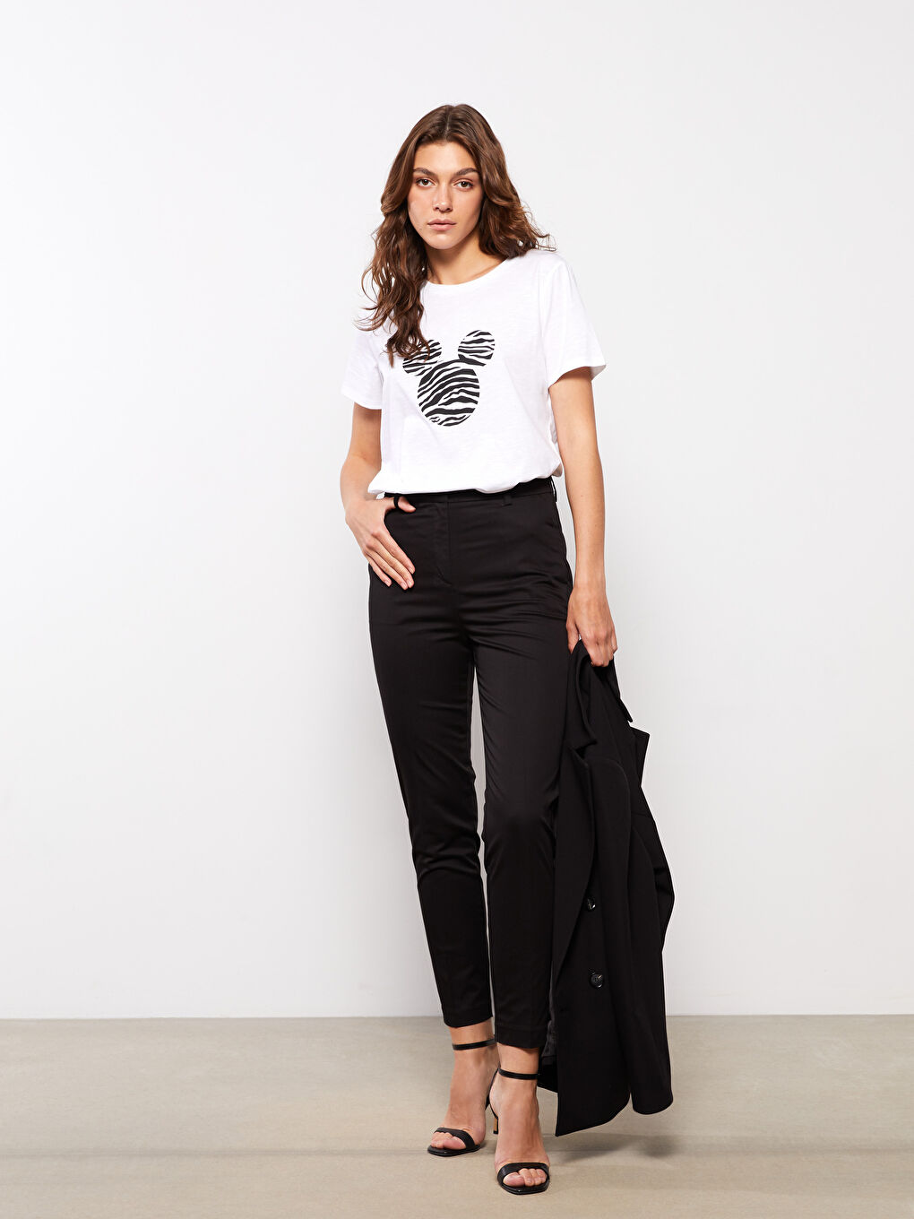 Women's Slim Fit Plain Trousers-2