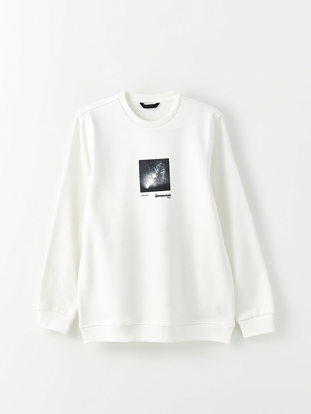 Crew Neck Printed Men's Thick Sweatshirt