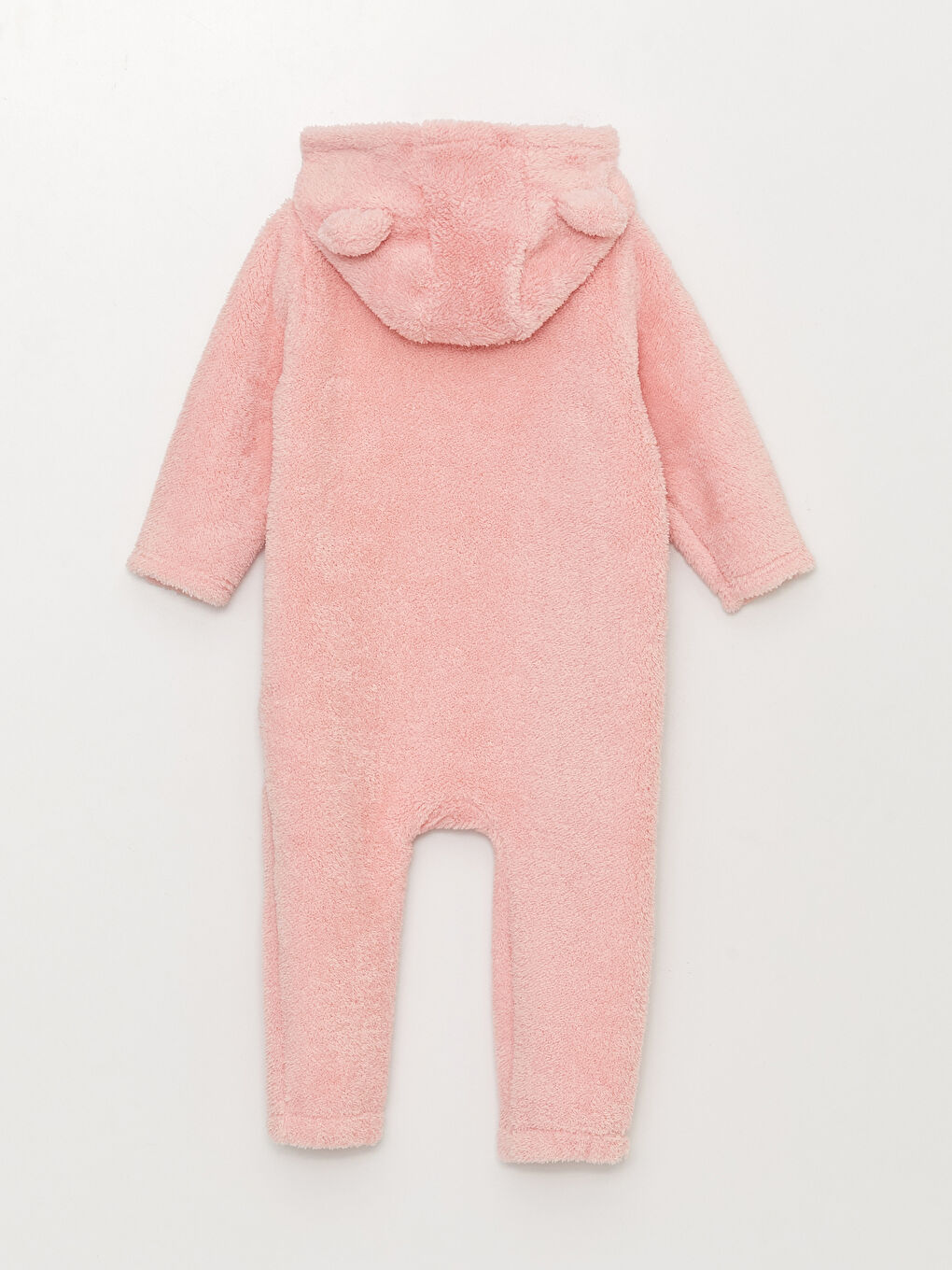 Hooded Long Sleeve Plush Baby Girl Rompers-4