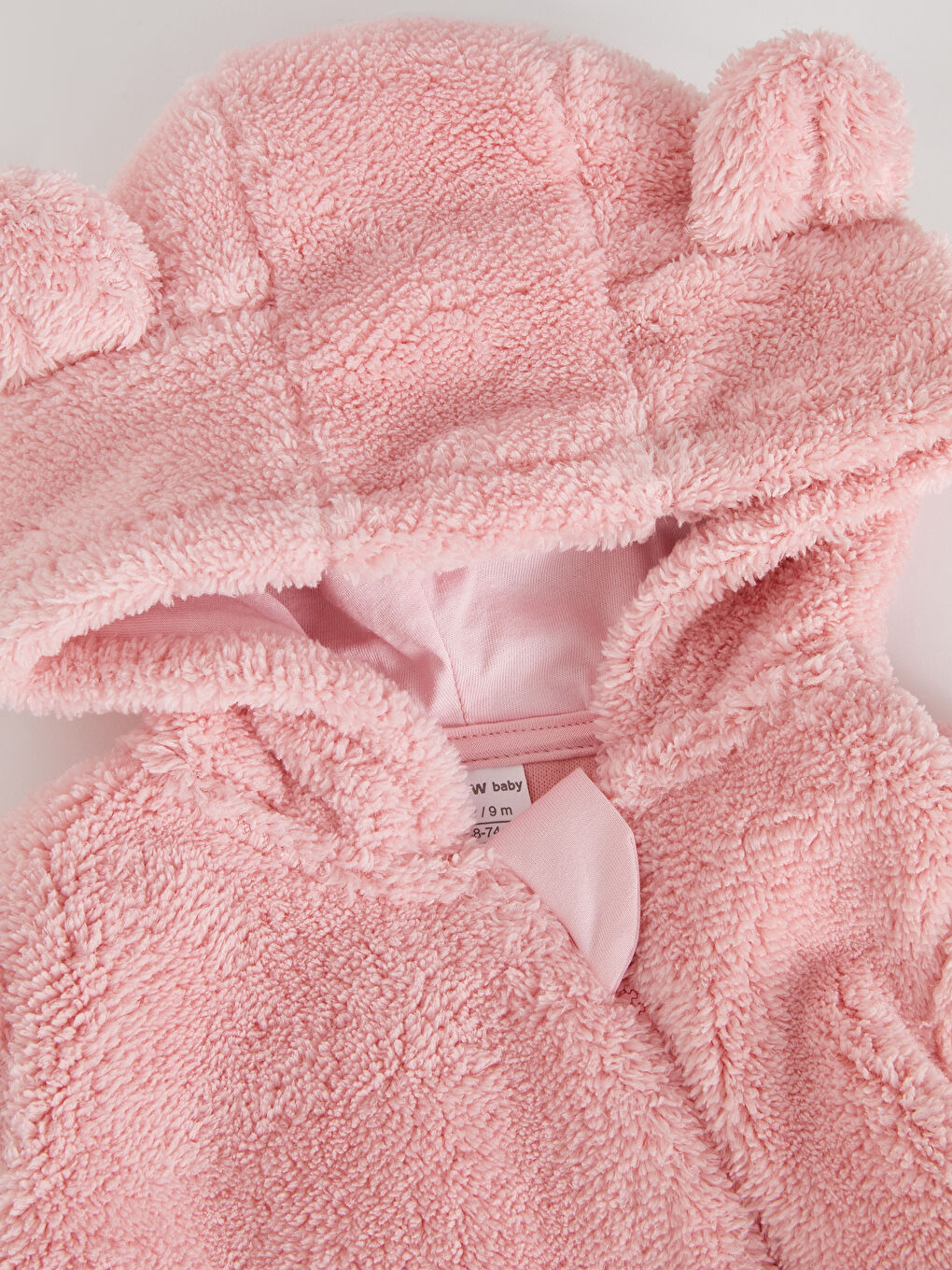 Hooded Long Sleeve Plush Baby Girl Rompers-6