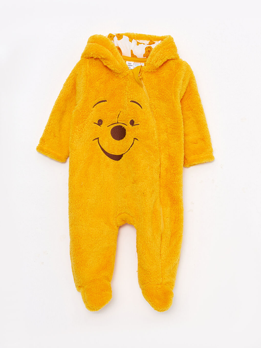 Hooded Long Sleeve Winnie the Pooh Plush Baby Boy Zipper Jumpsuit -W2BD22Z1-FPG
