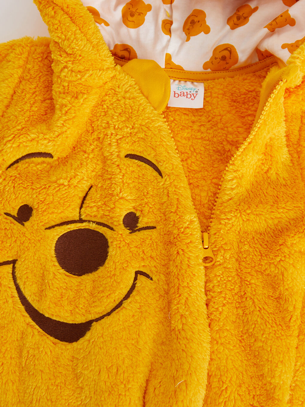 Hooded Long Sleeve Winnie the Pooh Plush Baby Boy Zipper Jumpsuit -W2BD22Z1-FPG