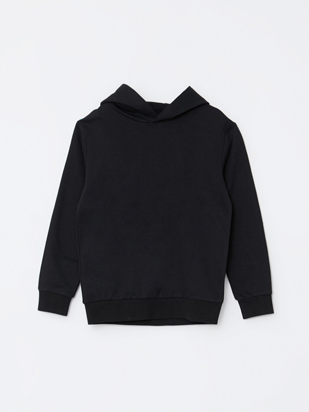 LCW Kids Siyah Kapüşonlu Basic Uzun Kollu Erkek Çocuk Sweatshirt