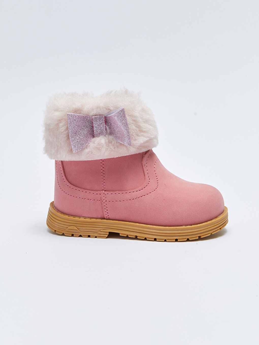 Pembe Fiyonk Detaylı Kız Bebek Bot-1