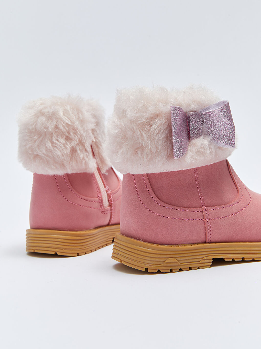 Pembe Fiyonk Detaylı Kız Bebek Bot-3