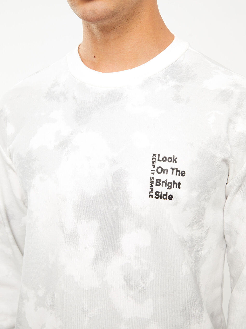 سويت شيرت مطبوع بأكمام طويلة برقبة دائرية للرجال-3