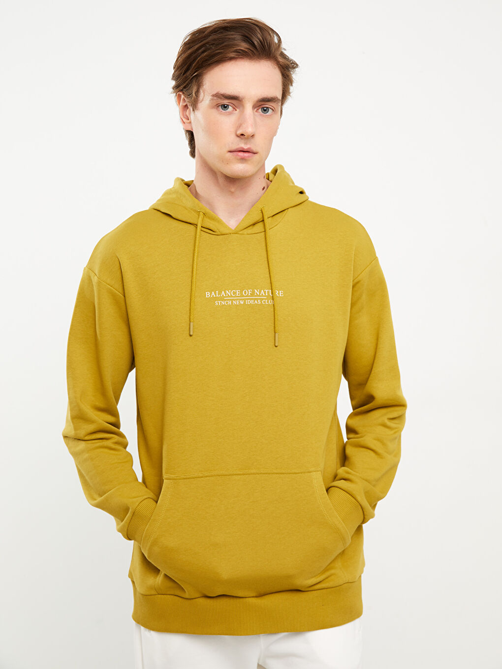 LCW Casual Yeşil Uzun Kollu Baskılı Erkek Hoodie - 1