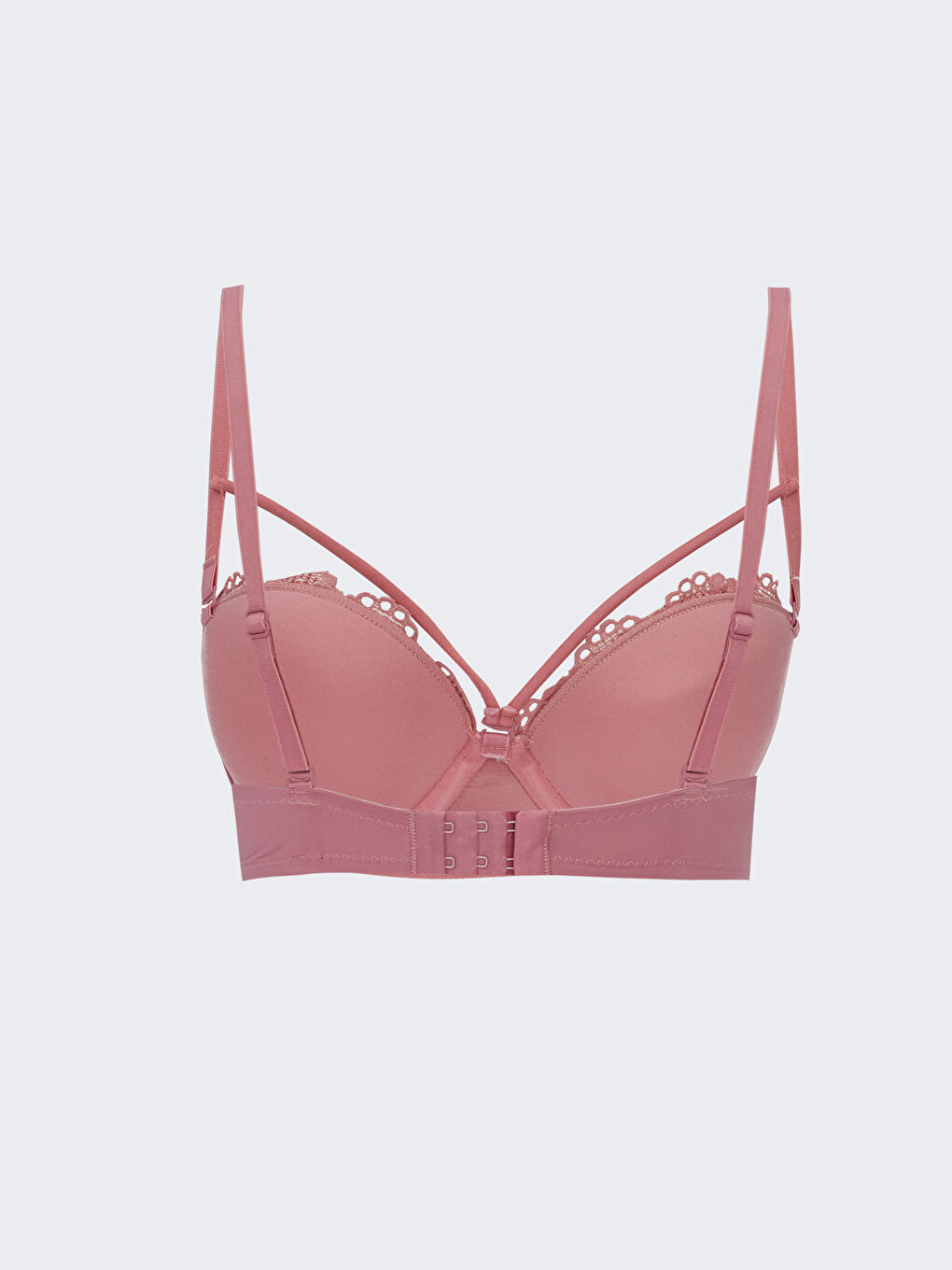 Pembe Balenli Yarım Dolgulu Dantelli Balkonet Sütyen-1