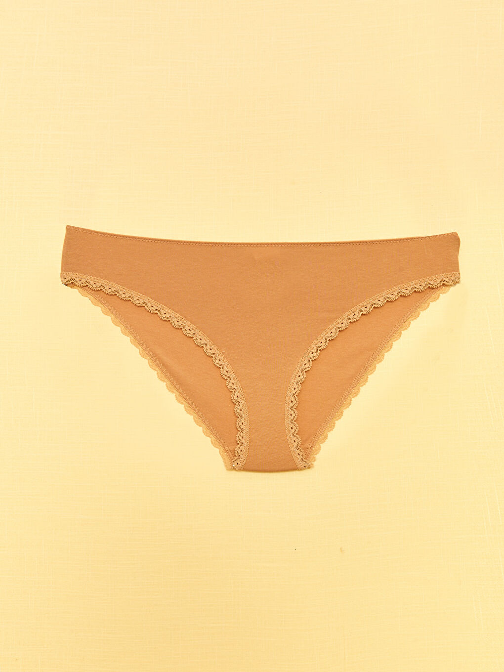 Kahverengi Dantelli Bikini Külot